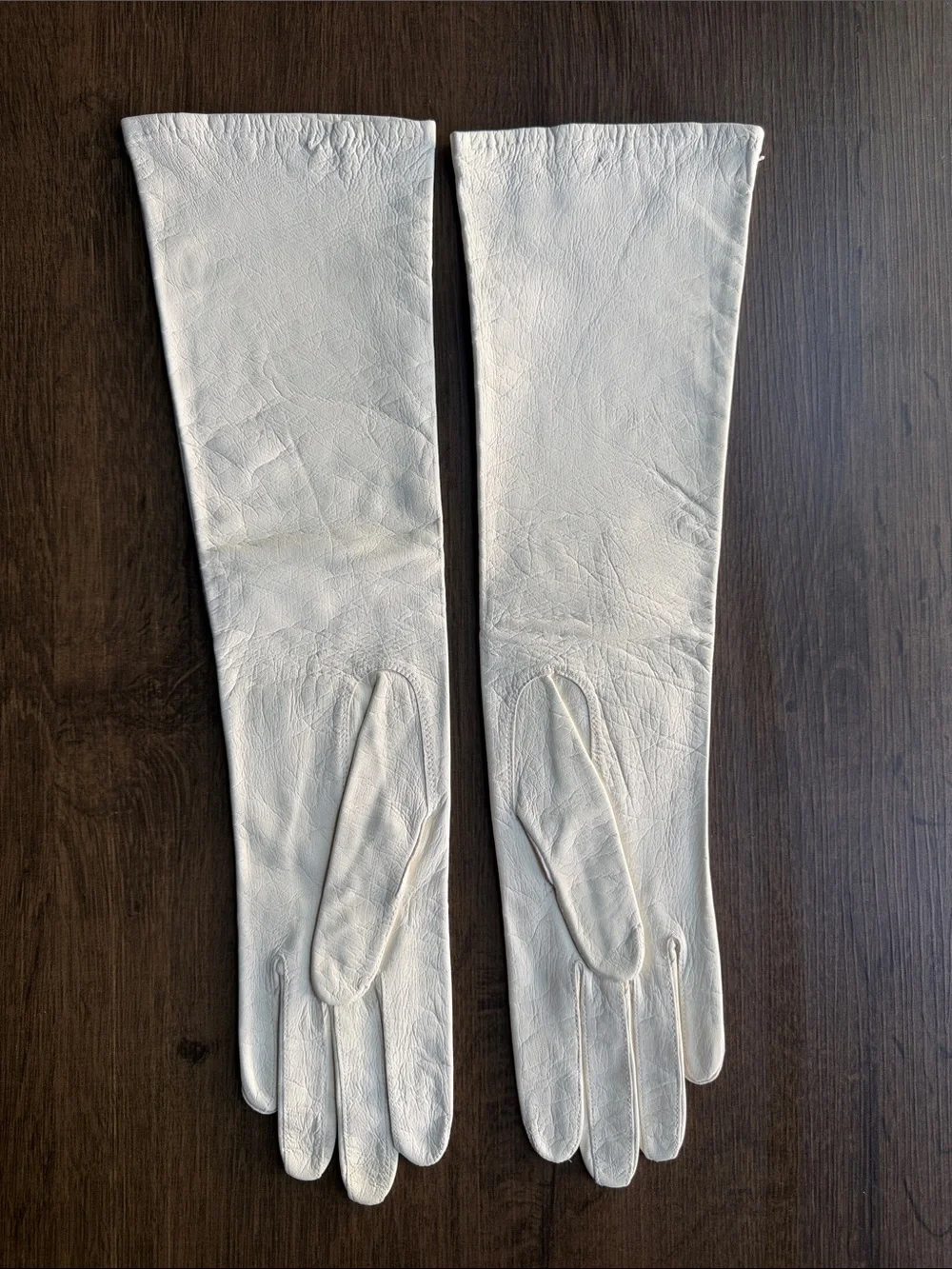 Vintage 1950s–60s Misanase West Germany White Leather Opera Gloves